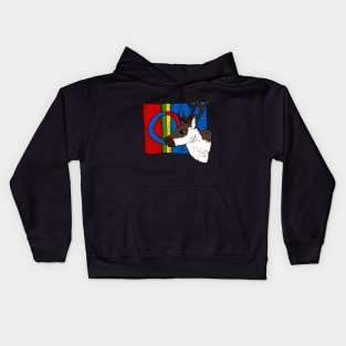 flag of the sami people, hand drawn. with a reindeer. Kids Hoodie